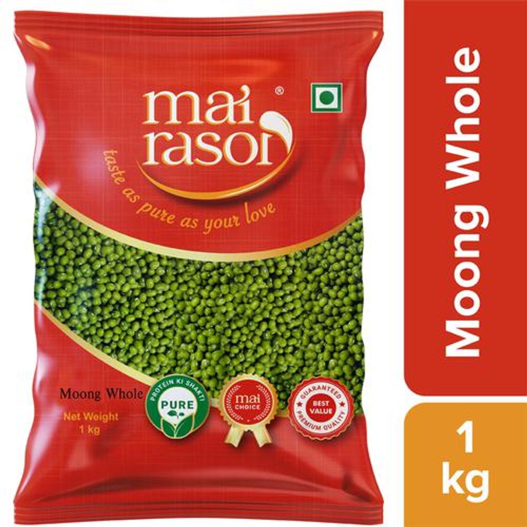 Green Hari Moong - Whole Sabut, Unpolished, Protein & Fibre Rich, For Making Soups, Porridge