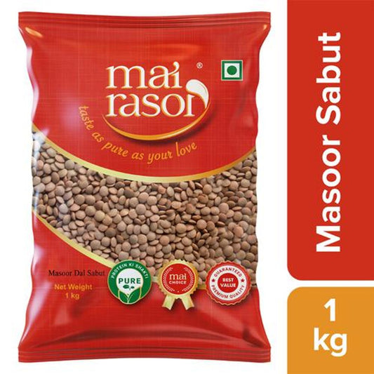 Masoor Sabut Dal - Unpolished, Protein & Fibre Rich, For Making Soups, Porridge