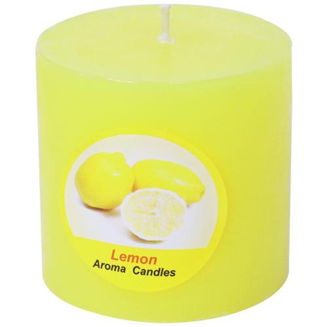 Aroma Pillar Candle - Lemon, 6 By 6 cm, Superior Quality