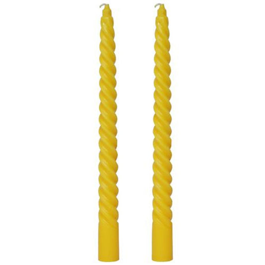 Spiral Dinner Candles - Yellow, 100% High-quality Wax