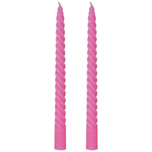 Spiral Dinner Candles - Pink, 100% High-quality Wax