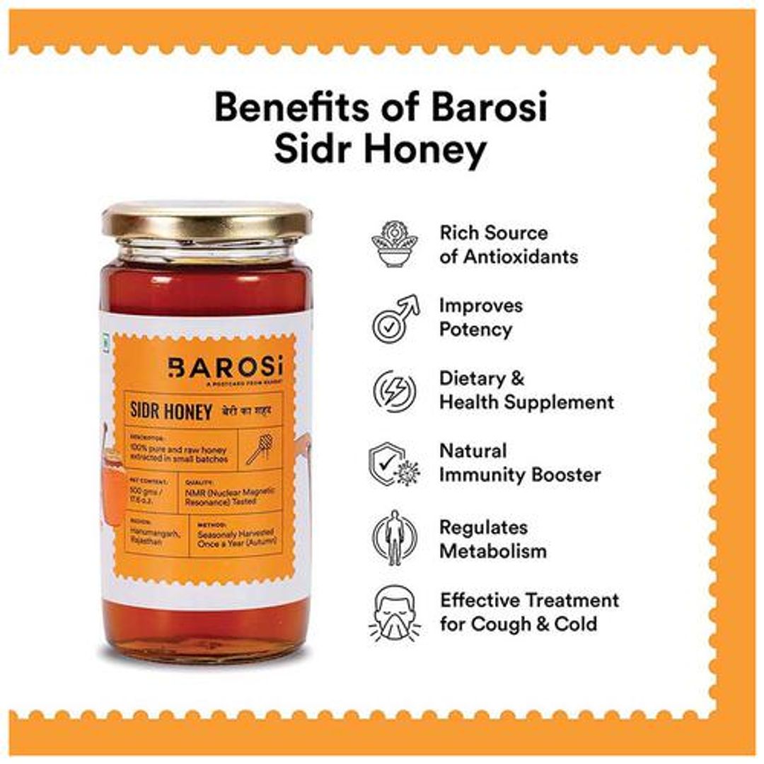 Sidr Honey - Pure, Raw & Unprocessed, Rich In Antioxidants, Natural Superfood