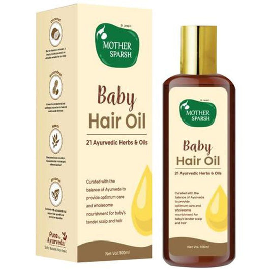 Baby Hair Oil - With 21 Ayurvedic Herbs & Oils, Non-Sticky, Nourishes Tender Scalp