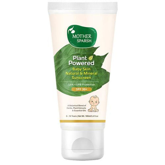 Plant Powdered Baby Natural & Mineral Sunscreen - SPF 30+, UVA/UVB Protection, Prevents Sunburn