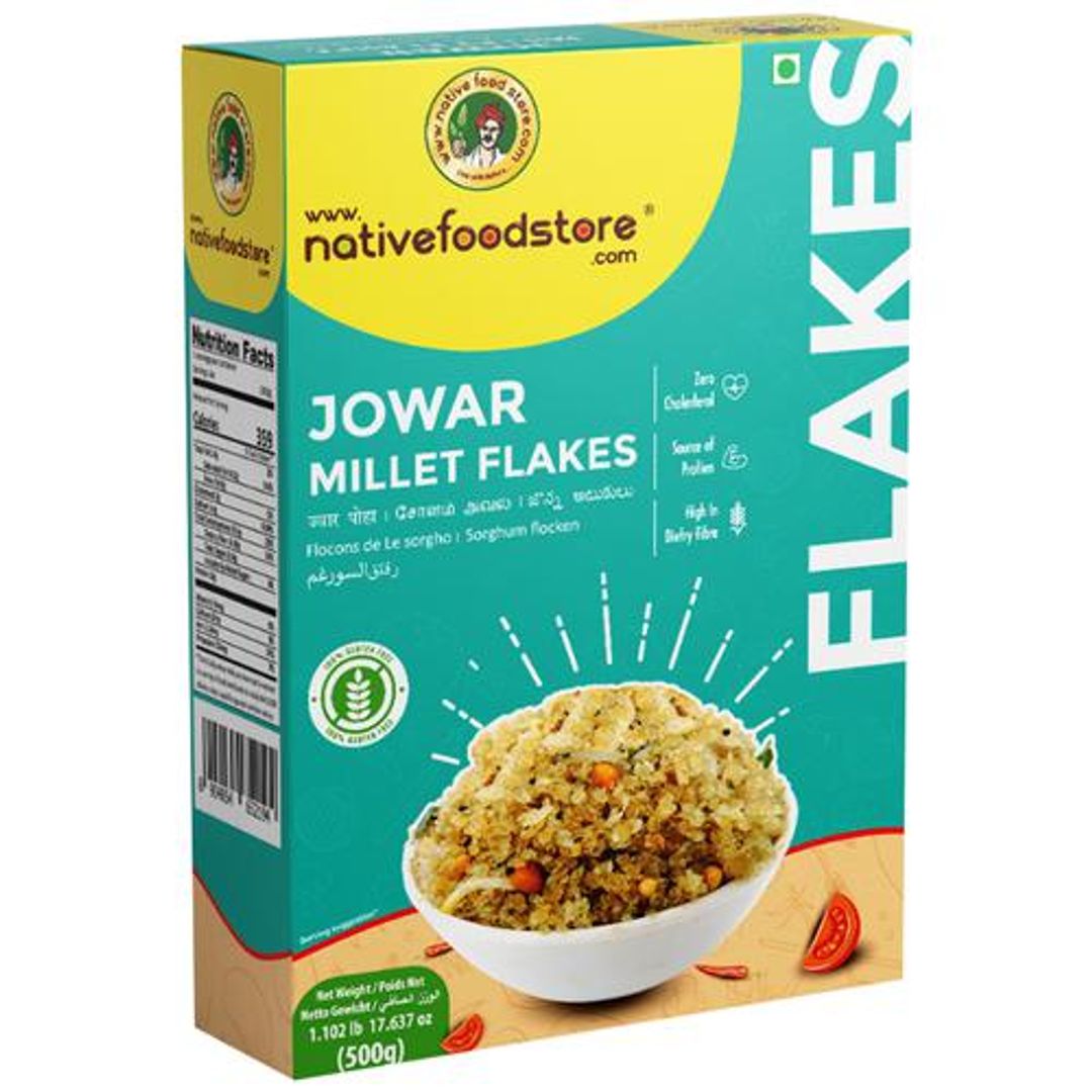 Jowar Millet Flakes - Rich In Protein & Fibre, No Cholesterol, Gluten Free