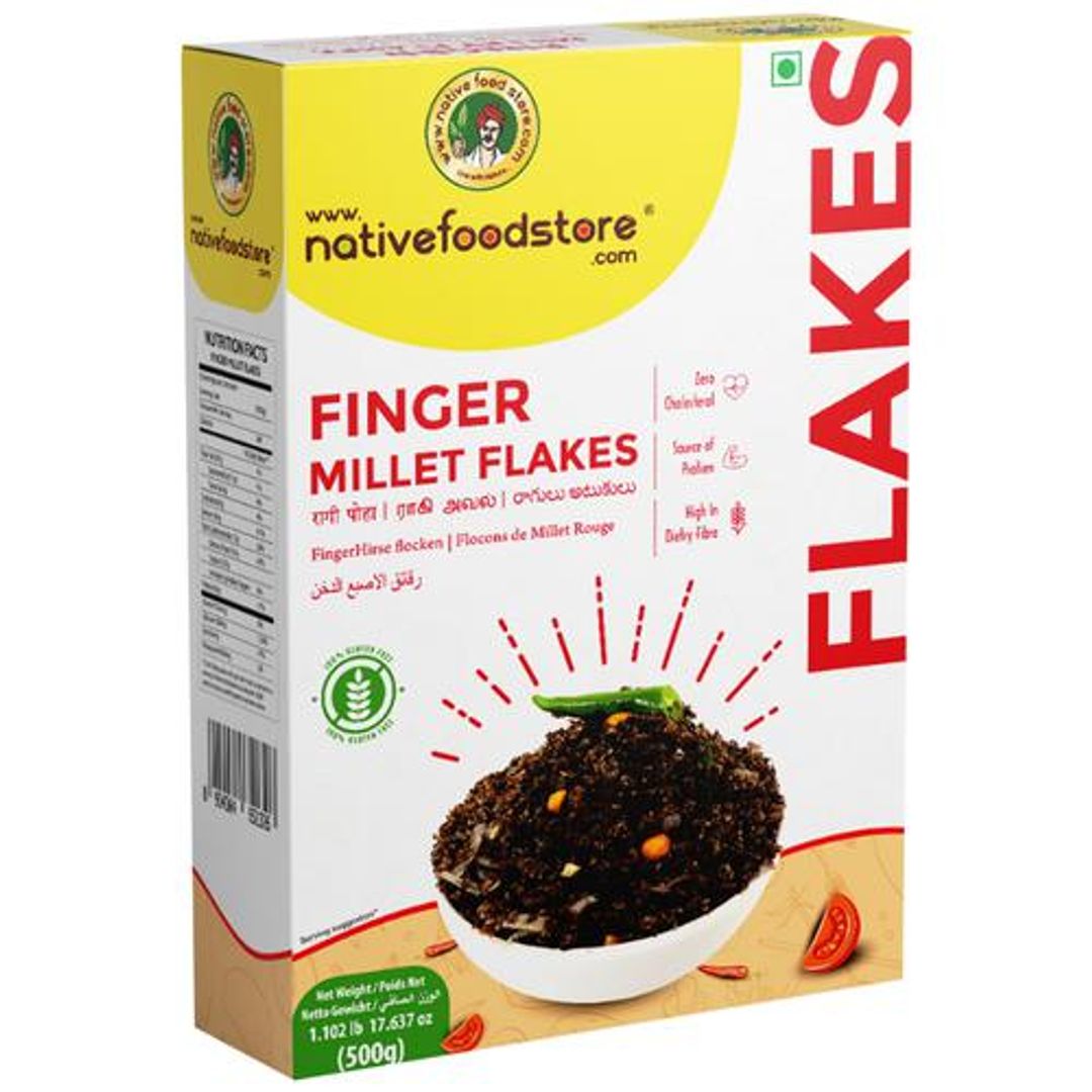 Ragi/Finger Millet Flakes - Rich In Protein & Fibre, No Cholesterol, Gluten Free