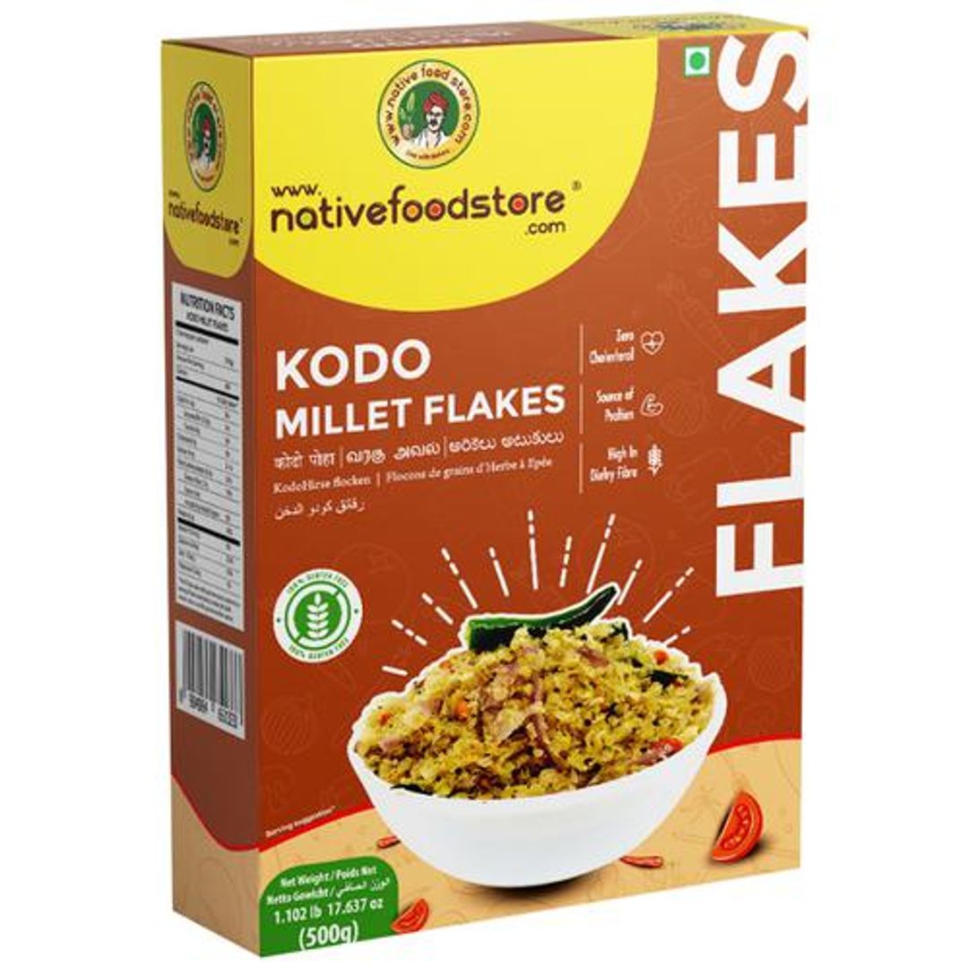 Varagu/Kodo Millet Flakes - Rich In Protein & Fibre, No Cholesterol, Gluten Free