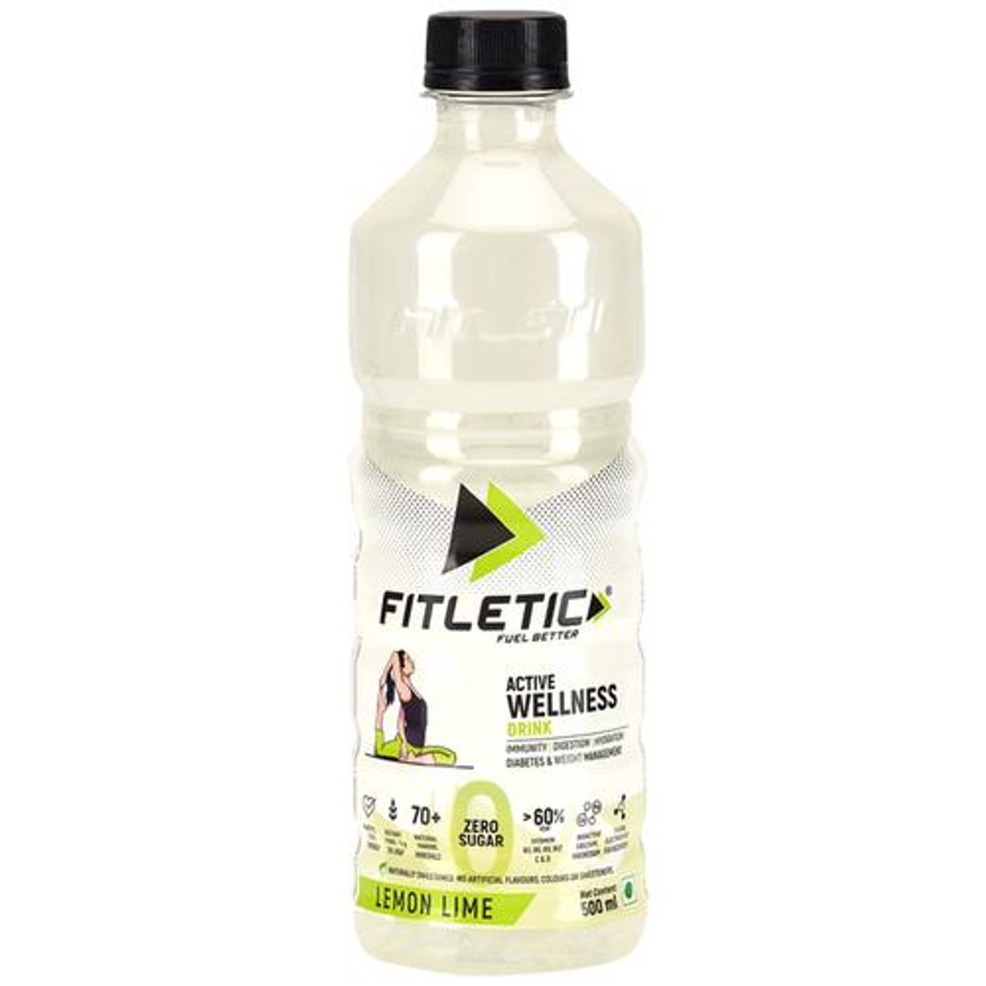 Active Wellness Drink - Lemon Lime, 0% Sugar, High Fibre, Enriched With 5 Vital Electrolytes, 70+ Minerals & 6 Vitamins