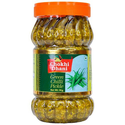 Green Chilli Pickle - Tangy & Spicy Condiment, Flavourful, Vitamin C Rich, Served With Rice, Chapati