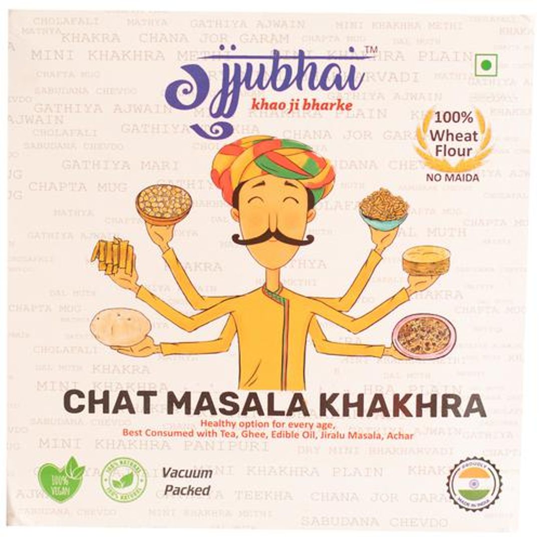 Chat Masala Khakhra - 100% Wheat Flour, Natural & Vegan, Healthy Snack, No Maida