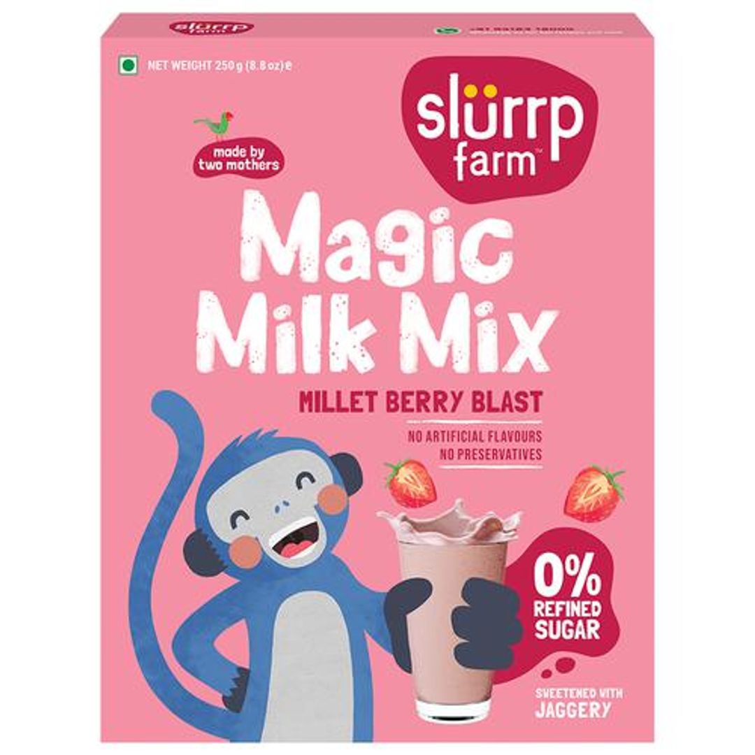 Berry Milk Mix - No Sugar, Sweetened With Jaggery Powder, Contains Oats & Jowar