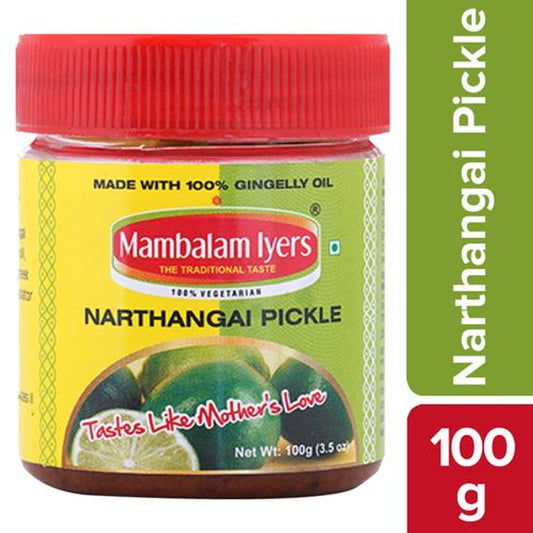 Narthangai/Lemon Pickle - Made With Gingelly Oil, Tangy & Spicy