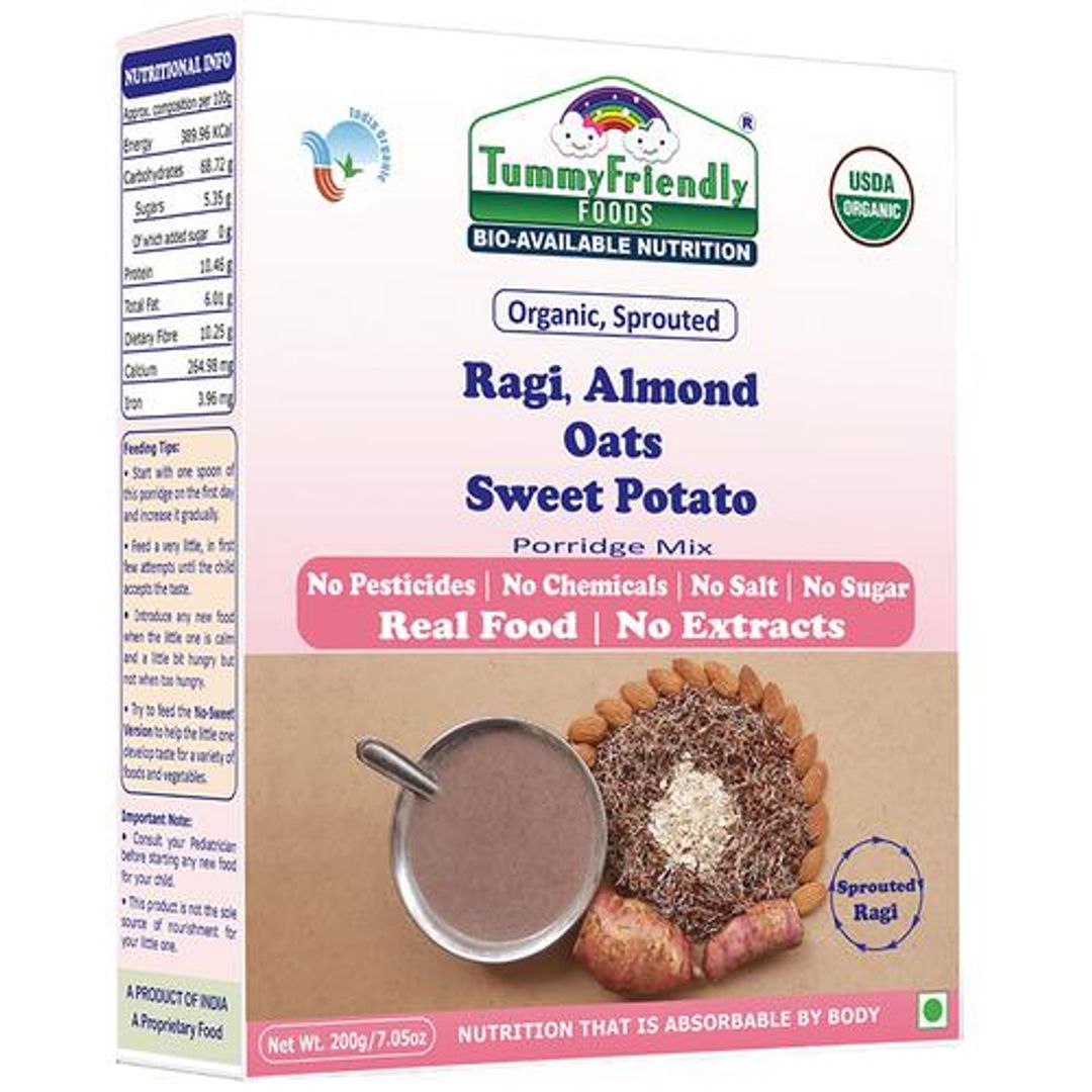 Porridge Mix - Organic Sprouted Ragi, Almond, Oats & Sweet Potato, No Chemicals