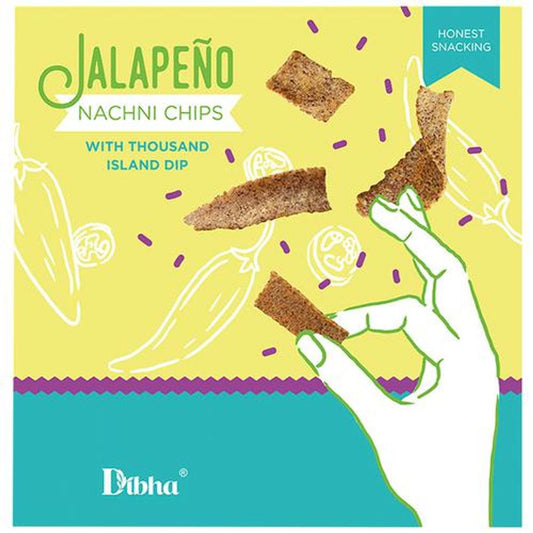 Jalapeno Nachni Chips With Thousand Island Dip - With Ragi, Tapioca & Rice