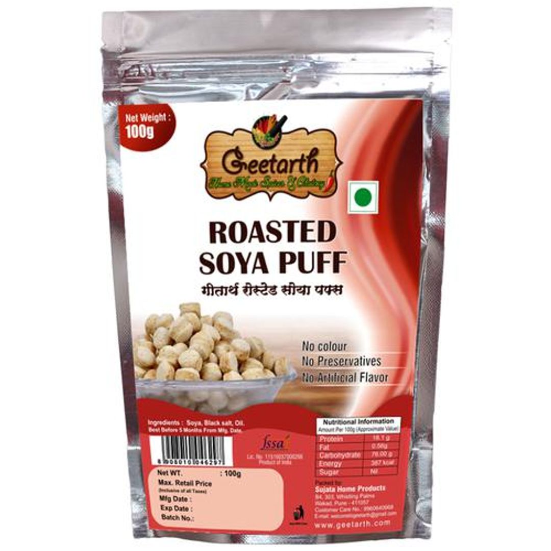 Roasted Soya Puff - Crunchy Healthy Snack, No Preservatives Or Artificial Ingredients