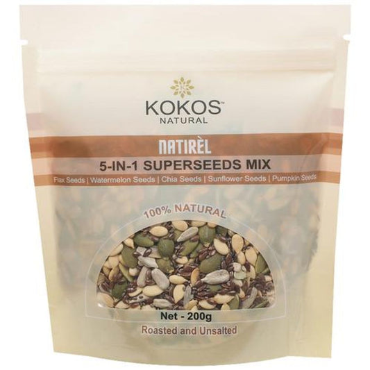 5-In-1 Super Seeds Mix Of Roasted & Unsalted - Watermelon, Flaxseeds, Chia, Sunflower & Pumpkin