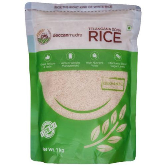 Telangana Low GI Sona Rice - Organic, High In Nutrients, Maintains Blood Sugar Levels