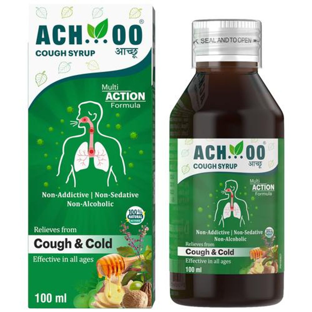 Cough Syrup - Ayurvedic, Non-Drowsy, No-Alcohol, Multi Action Formula