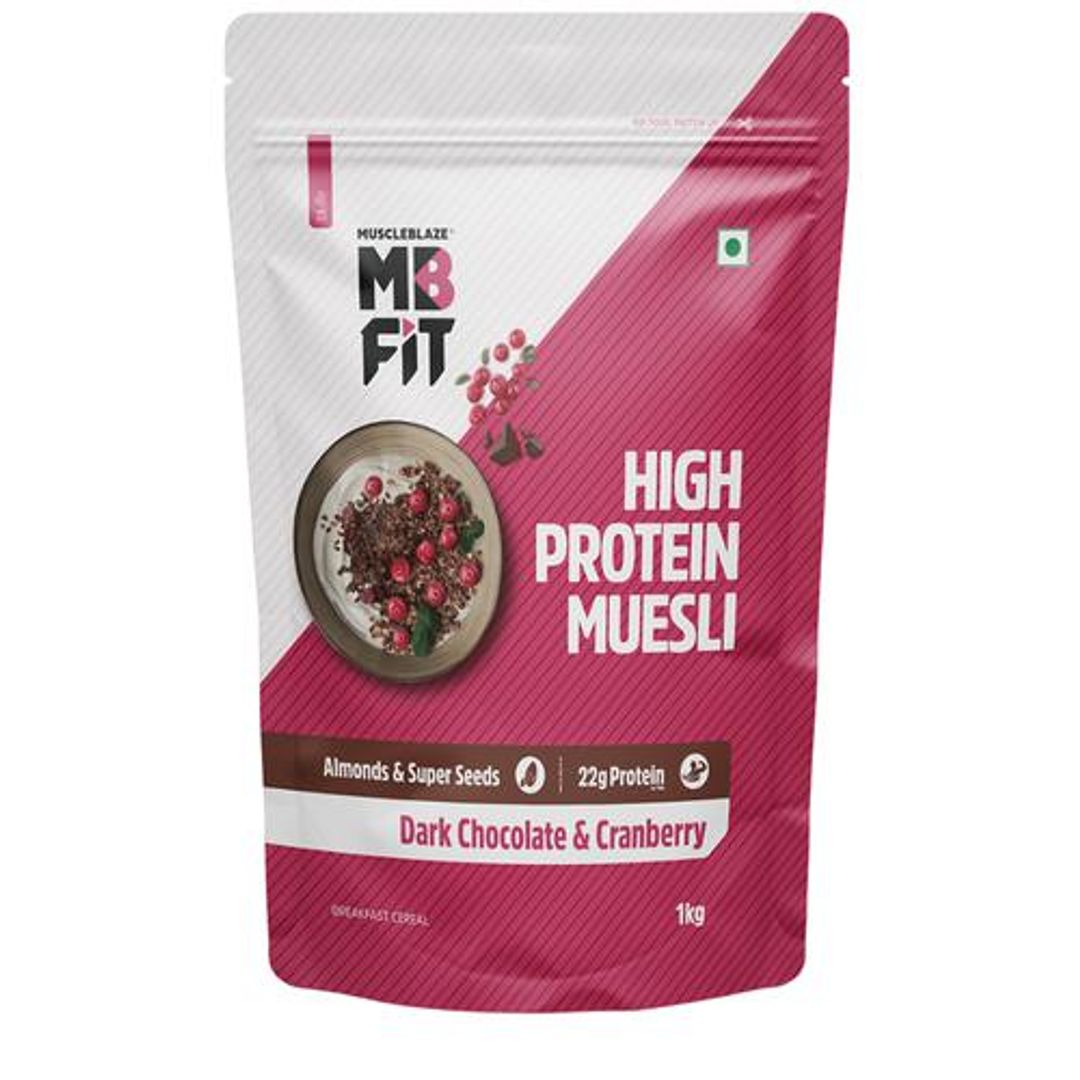 18 g High Protein Muesli - With Probiotics, Dark Chocolate & Cranberry Flavour