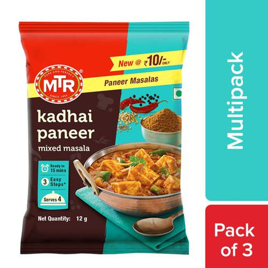 Paneer Masalas Mixed - Variety Pack, Kadhai Paneer, Mutter Paner, Palak Paneer, Ready In 15 Minutes