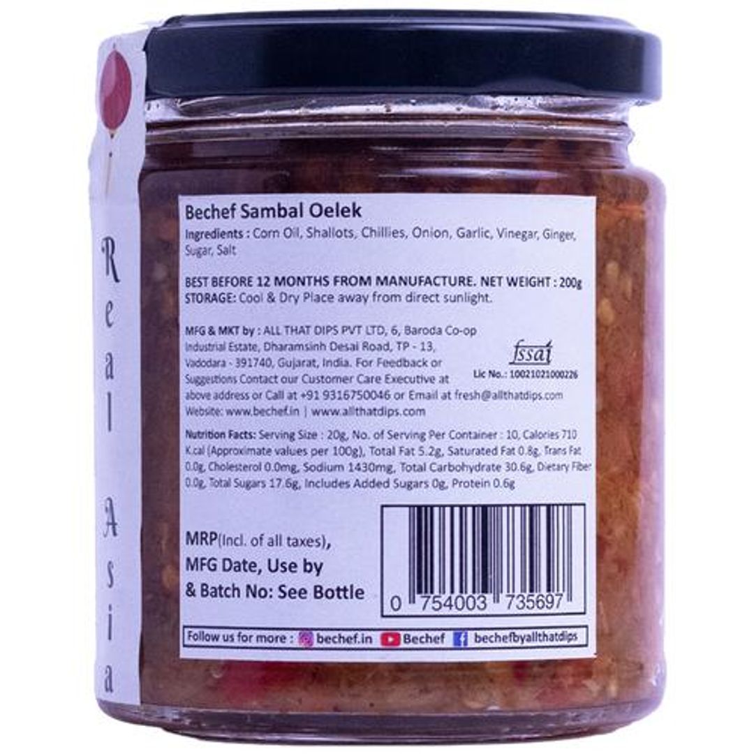 Sambal Oelek - Hand Ground & Sauted Chilli, Garlic, Classic Indonesian, Bold Flavours