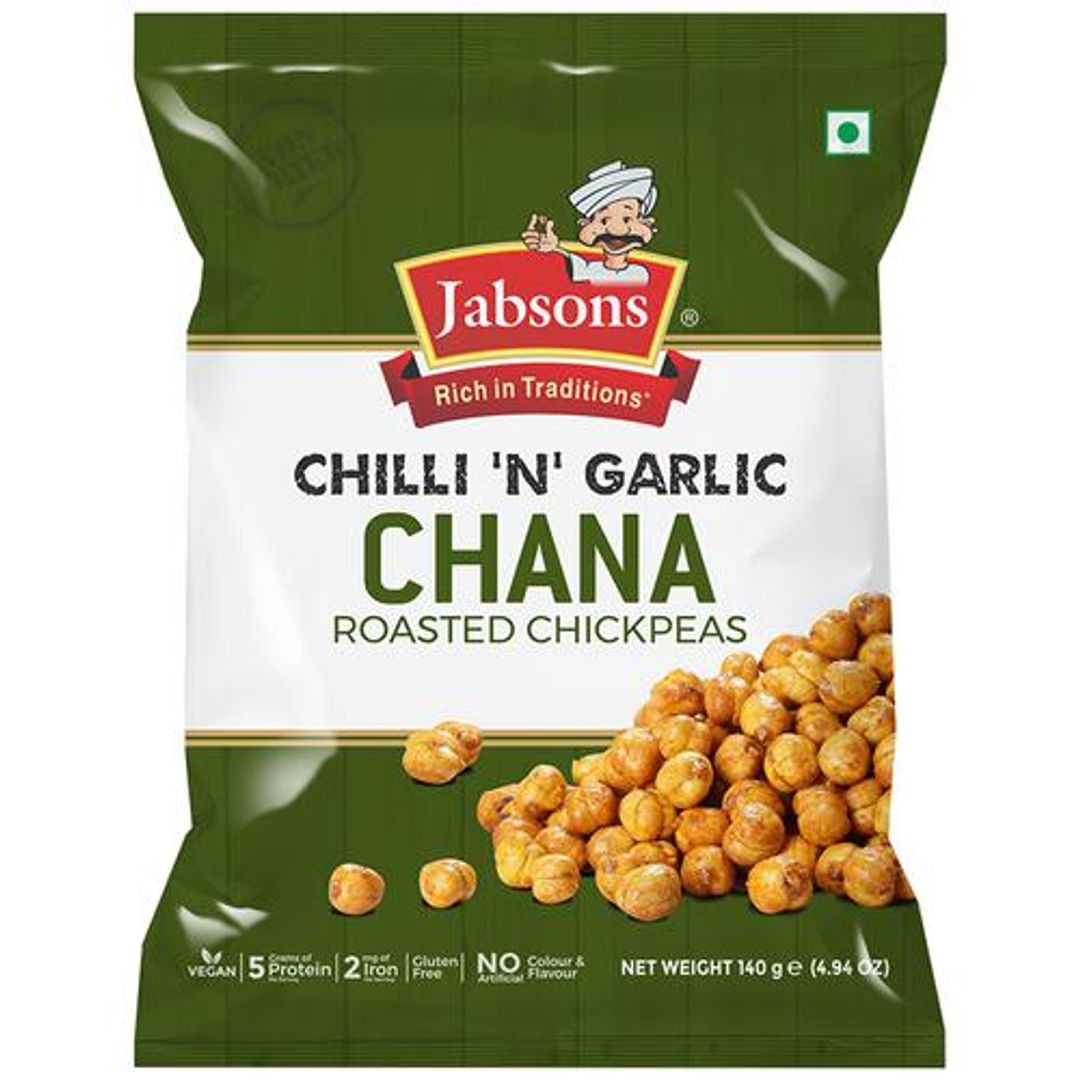 Chilli 'N' Garlic Chana - Roasted Chickpeas, Rich In Protein & Iron, Gluten-free