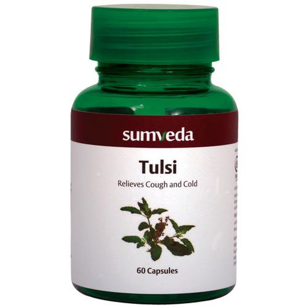 Tulsi Capsules - Relieves Cough & Cold, Respiratory Health Wellness