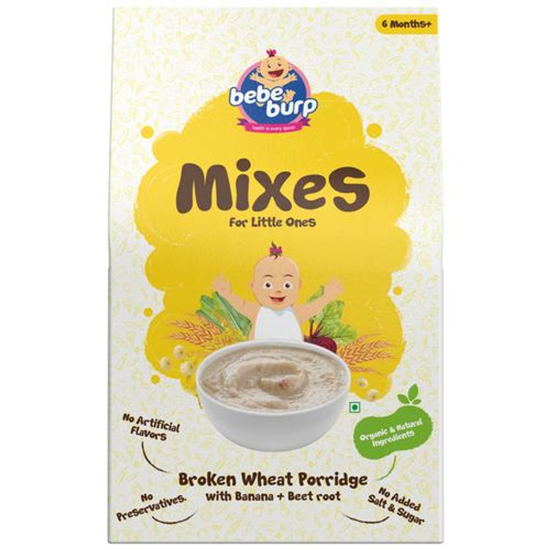 Broken Wheat Porridge Mixes - With Banana & Beet Root, Organic Baby Food, 6 Months+