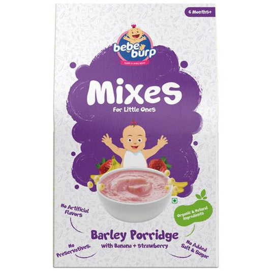 Barley Porridge Mixes - With Banana & Strawberry, Organic Baby Food, 6 Months+