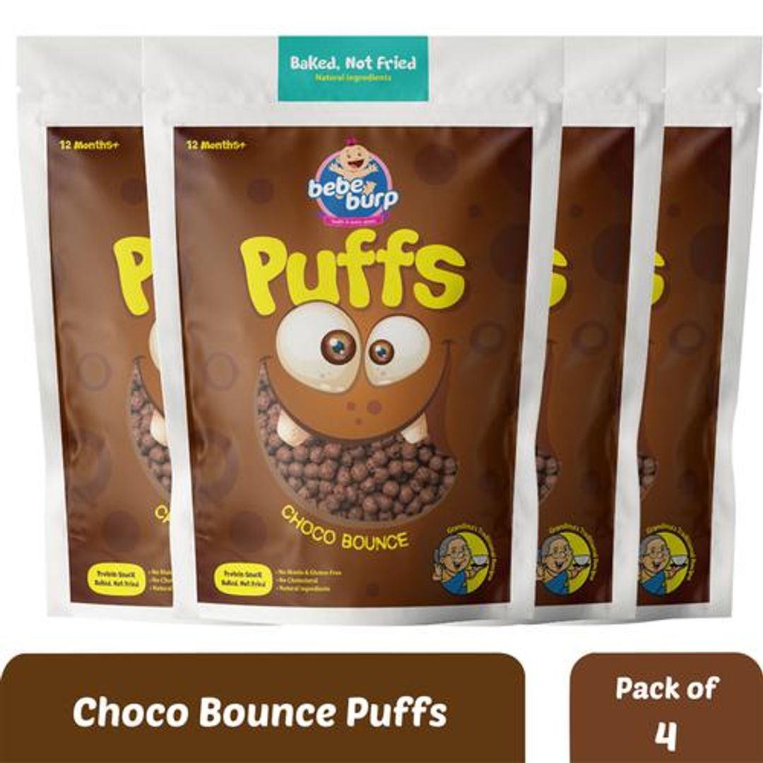 Choco Bounce Puffs - Protein Snack, Baked, No Maida, Gluten-Free, 12 Months+