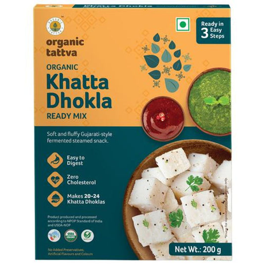 Organic Khatta Dhokla Ready Mix - Soft & Fluffy, Easy To Digest, Zero Cholesterol