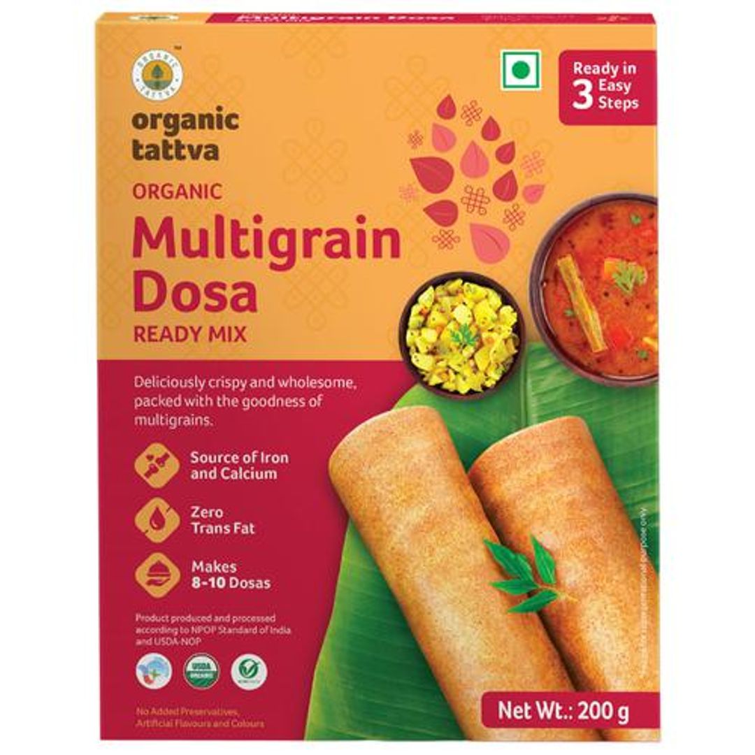 Organic Multigrain Dosa Ready Mix - Crispy, Source Of Iron & Calcium, Zero Trans Fat