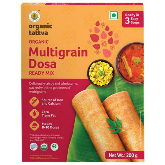 Organic Multigrain Dosa Ready Mix - Crispy, Source Of Iron & Calcium, Zero Trans Fat