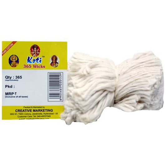 Pooja Wicks - Pure Cotton, Long Diya Batti, For Spiritual Occasions