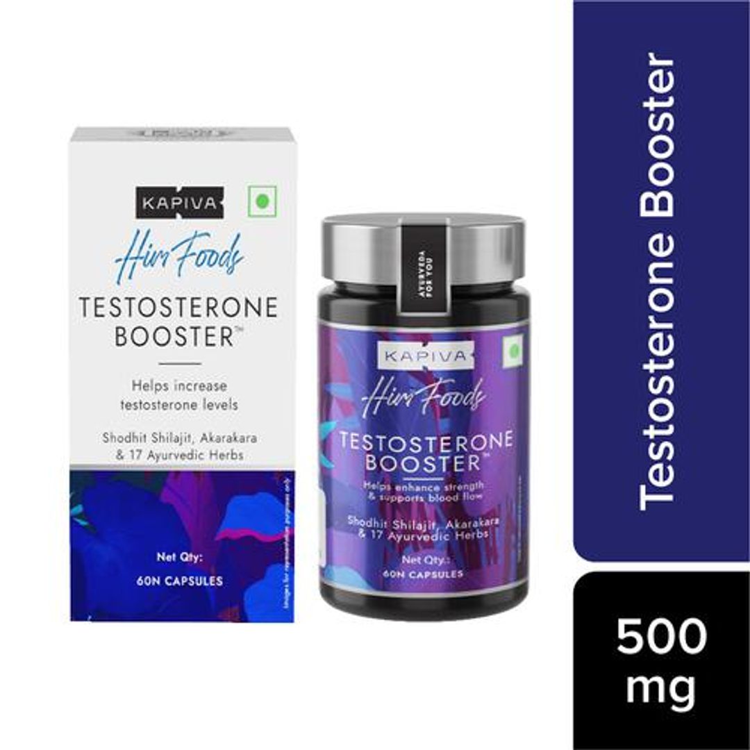 Himfoods Testosterone Booster - With Shodhit, Shilajit, Akarakara & 17 Ayurvedic Herbs