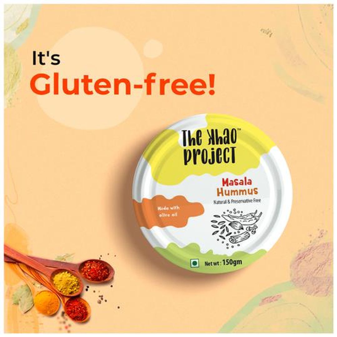 Masala Hummus Dip and Spread - Preservatives Free, Made With Olive Oil, Healthy Low-Calories Dip & Spread