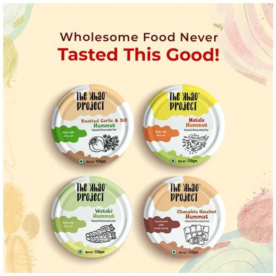 Masala Hummus Dip and Spread - Preservatives Free, Made With Olive Oil, Healthy Low-Calories Dip & Spread