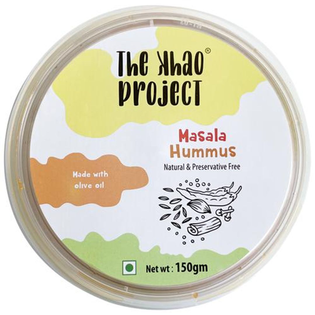 Masala Hummus Dip and Spread - Preservatives Free, Made With Olive Oil, Healthy Low-Calories Dip & Spread