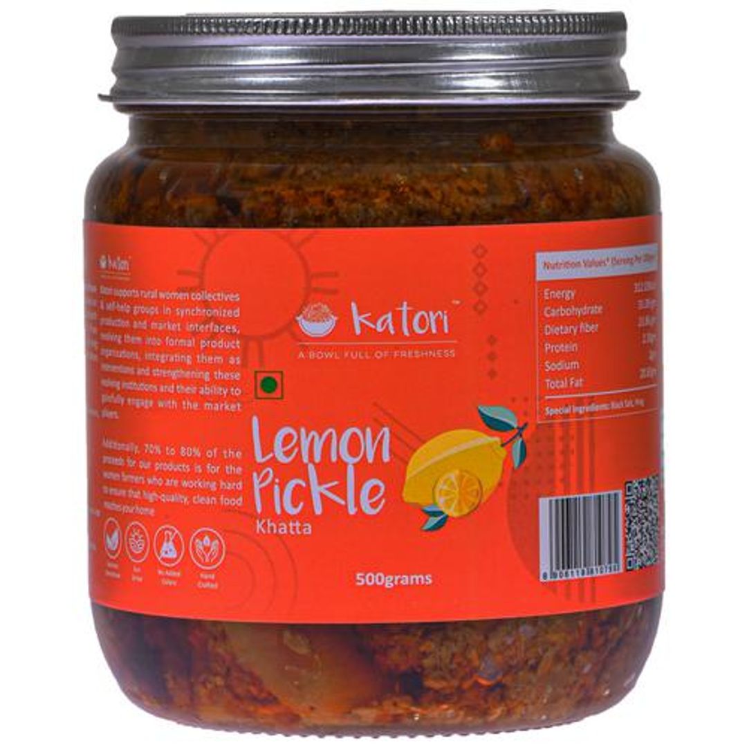 Lemon Khatta Pickle - Handcrafted, Hand-Curated By Artisans, Sun Dried & Cured, Zero Processing & No Chemical Additives