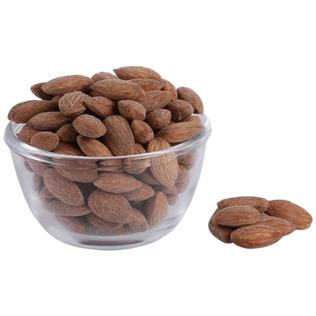 Dry Fruits Roasted Almonds/Badam - No Cholesterol, Lightly Salted, Healthy Snack