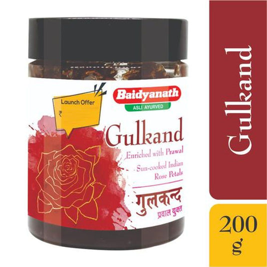 Gulkand - Enriched With Prawal, Sun-cooked Indian Rose Petal, Natural Aroma, Taste