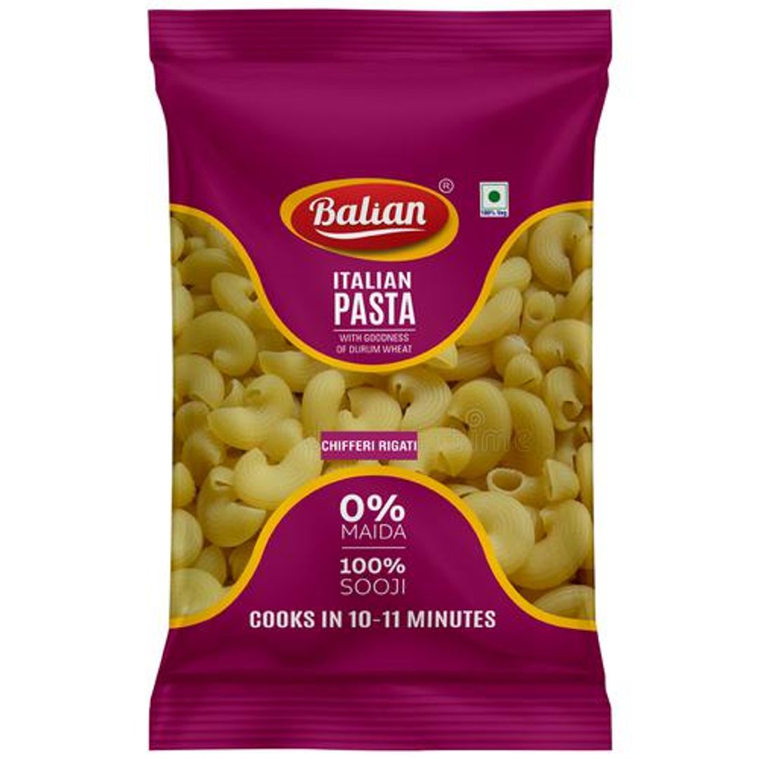 Italian Pasta Chefferi Rigate - Durum Wheat, 100% Sooji, Rich In Dietary Fibre