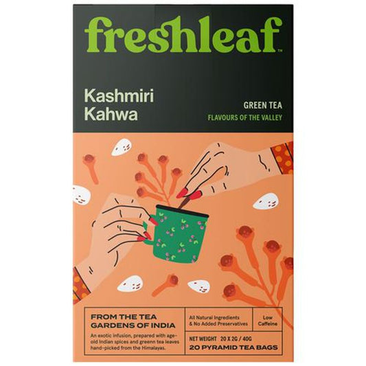 Kashmiri Kahwa Green Tea - Fresh, Boosts Energy, Improves Brain Functions