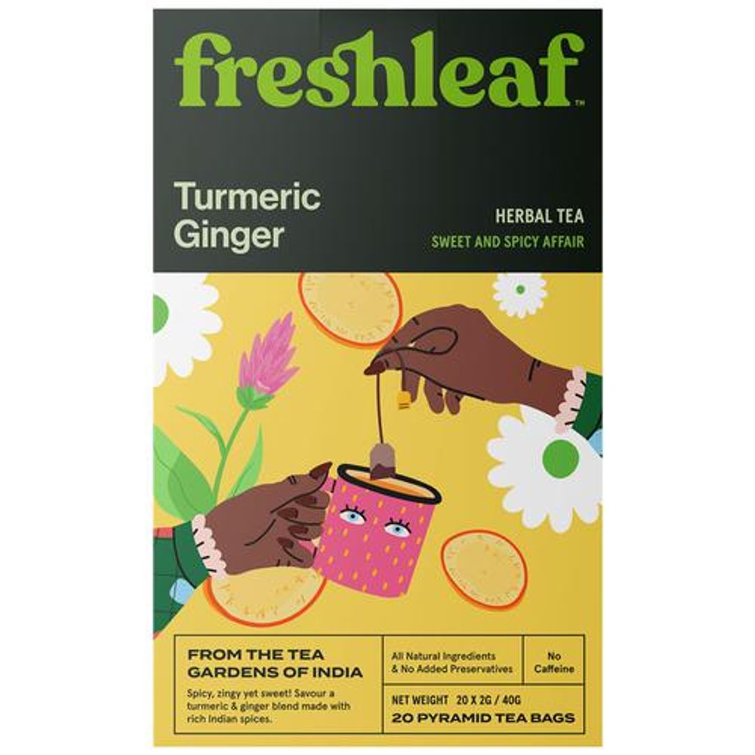 Turmeric Ginger Herbal Tea - Fresh, Supports Immunity, Reduces Blood Sugar Levels