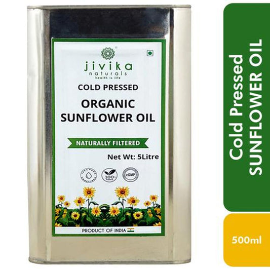 Organic Sunflower Oil - Cold Pressed, Naturally Filtered, For Healthy Heart