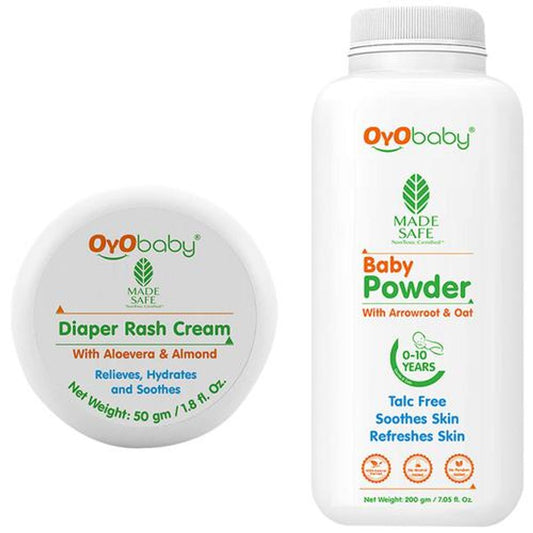 Baby Care Combo - Diaper Rash Cream & Powder, Hydrates & Soothes Skin