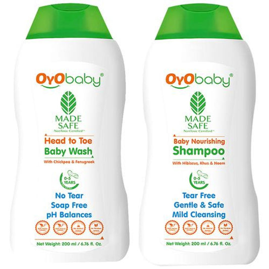 New Born Combo - Head To Toe Baby Wash & Nourishing Shampoo, 0-5 Years