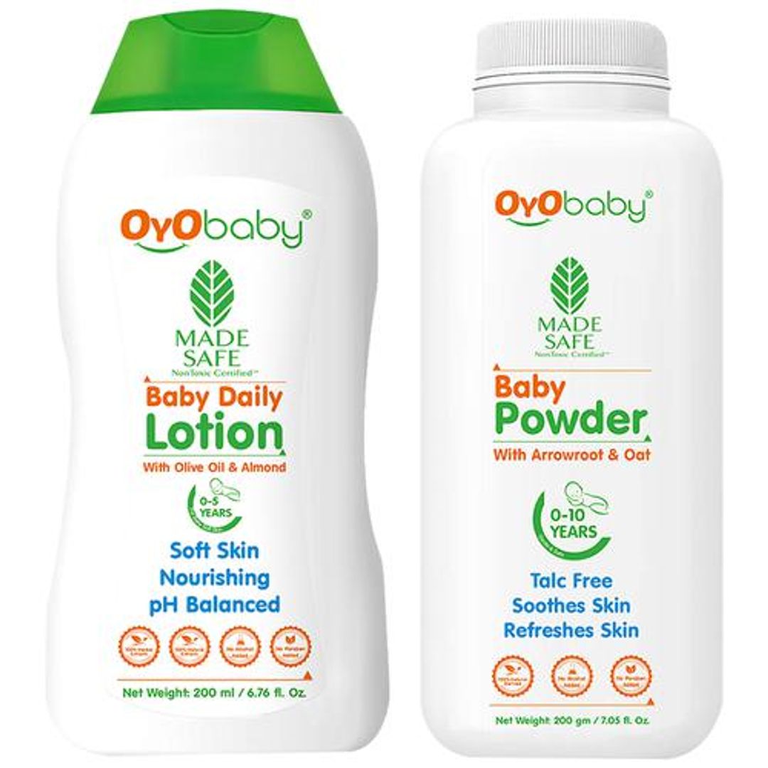 New Born Combo - Daily Lotion & Baby Powder, Nourishes, Soothes Skin