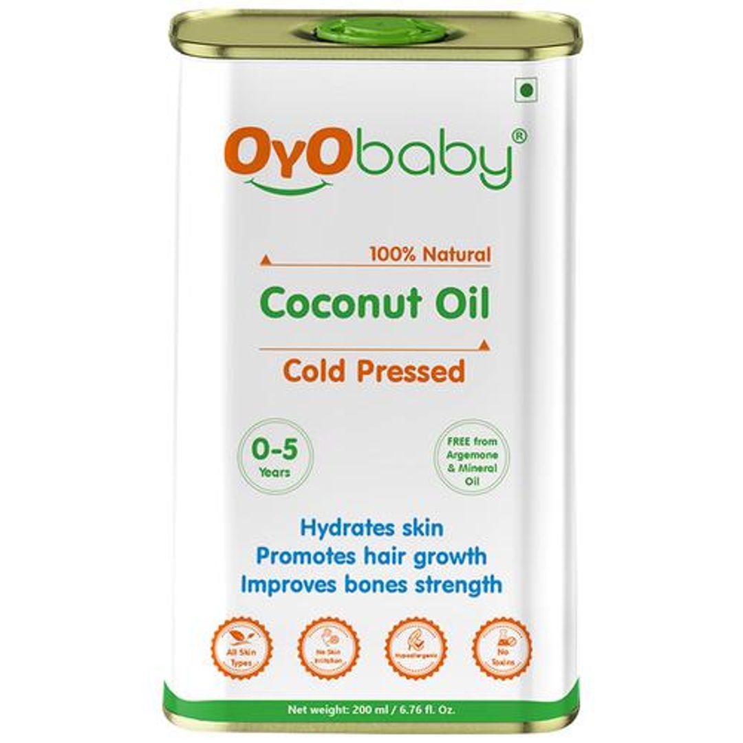 Coconut Oil - Cold-Pressed, Natural, Improves Bones, For Skin & Hair, 0-5 Years