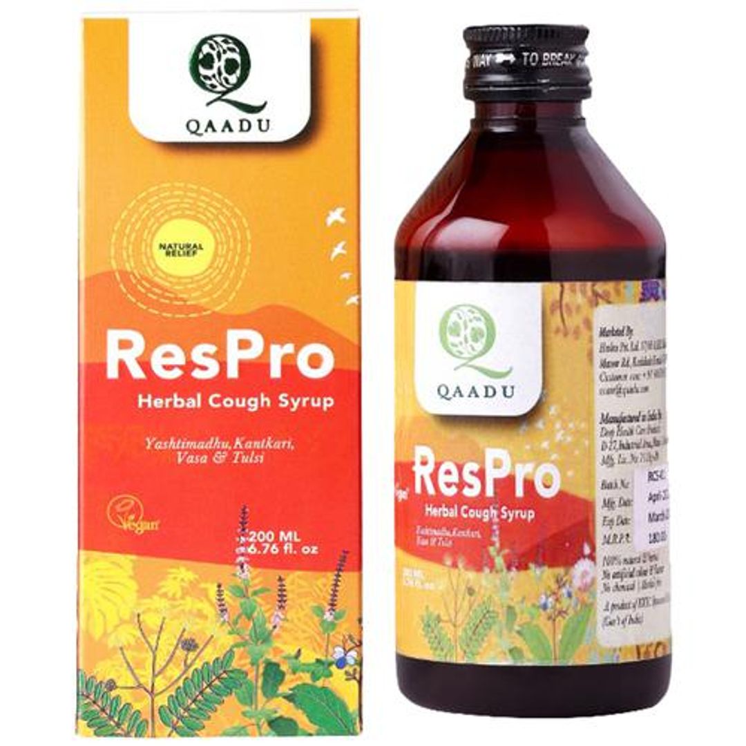 ResPro Herbal Cough Syrup - Kantkari, Tulsi, Vasa, Natural Relief